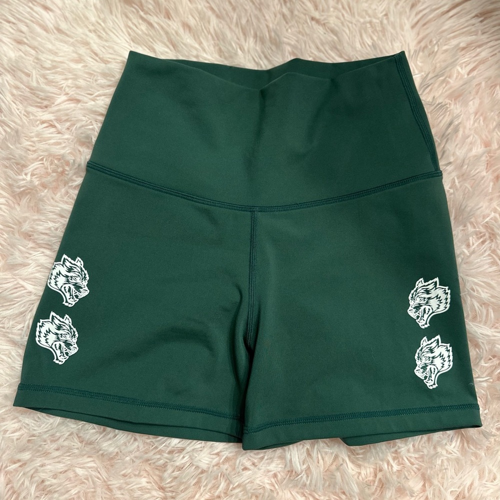 Green scrunch shorts